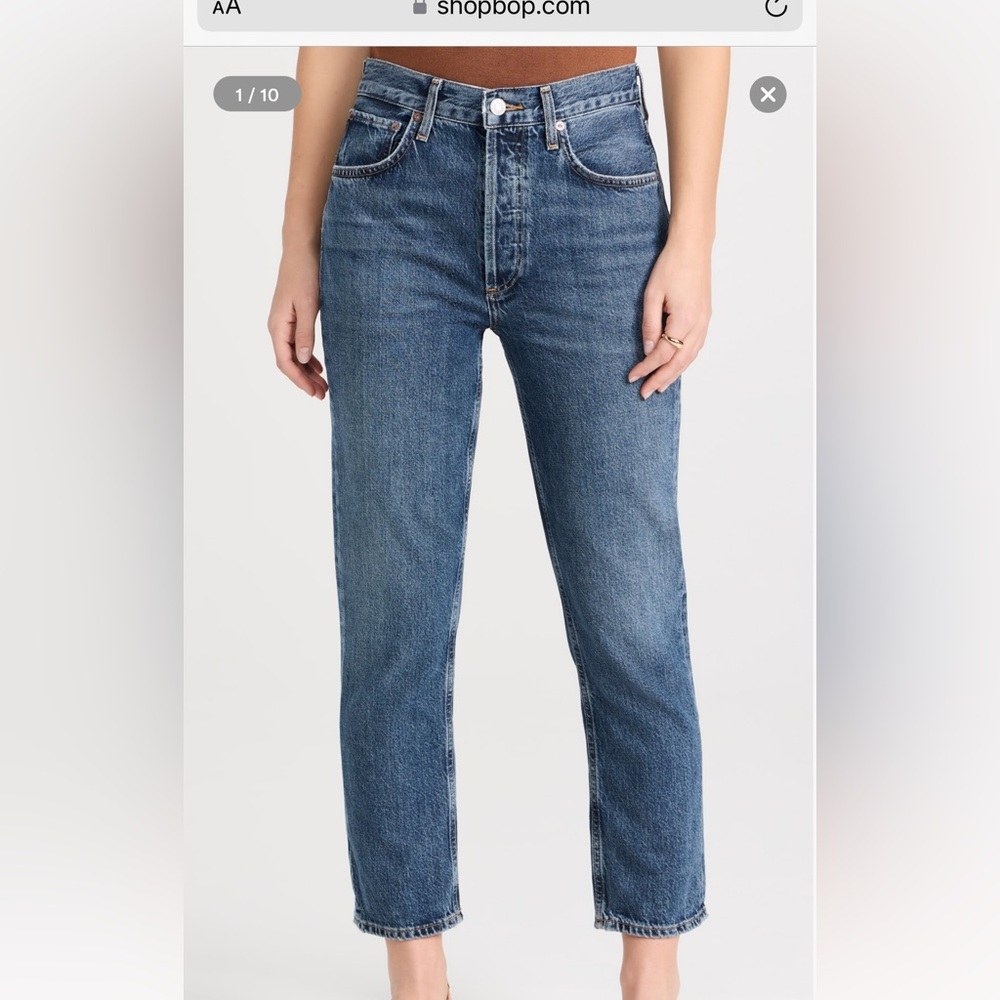 AGOLDE Riley Crop: High Rise Straight Jeans